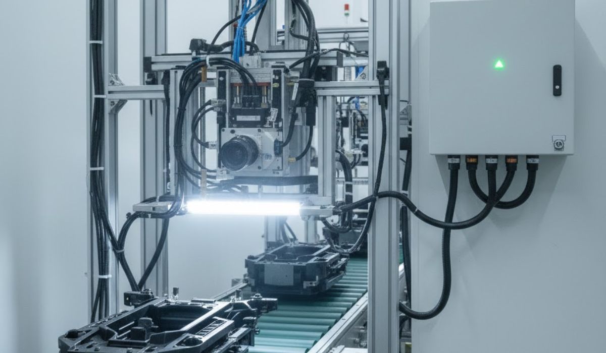 Machine vision inspection system in an automated assembly line