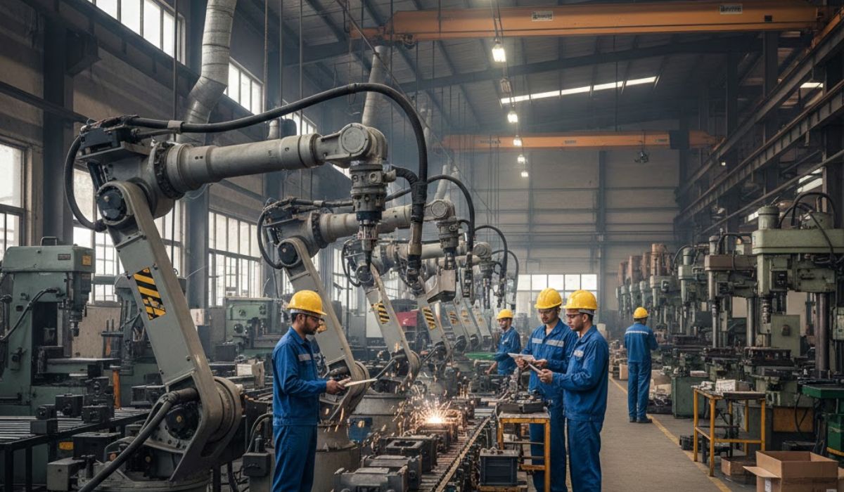 robotics-automation-indian-manufacturing-factory Robotics and automation in an Indian manufacturing factory