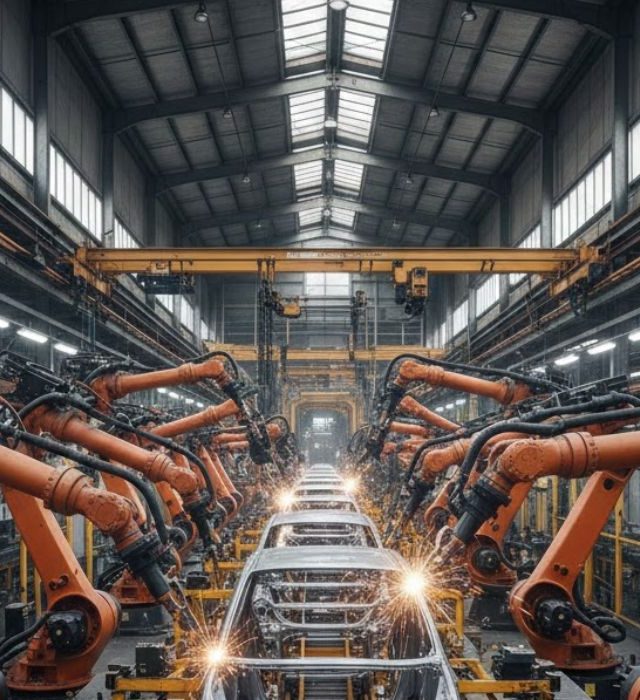 robotic-automation-system-integration-production-line robotic automation system integration in a manufacturing production line