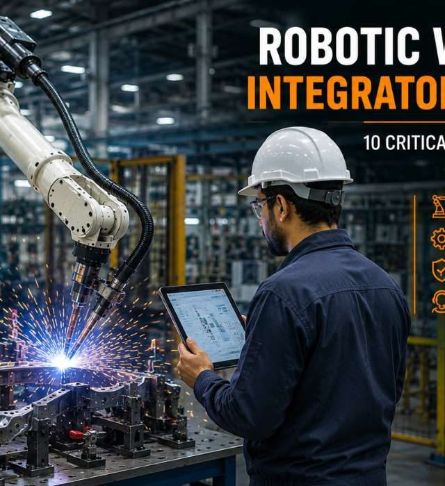 Robotic Welding Integrator in India Engineer evaluating a robotic welding system in an automated manufacturing facility in India