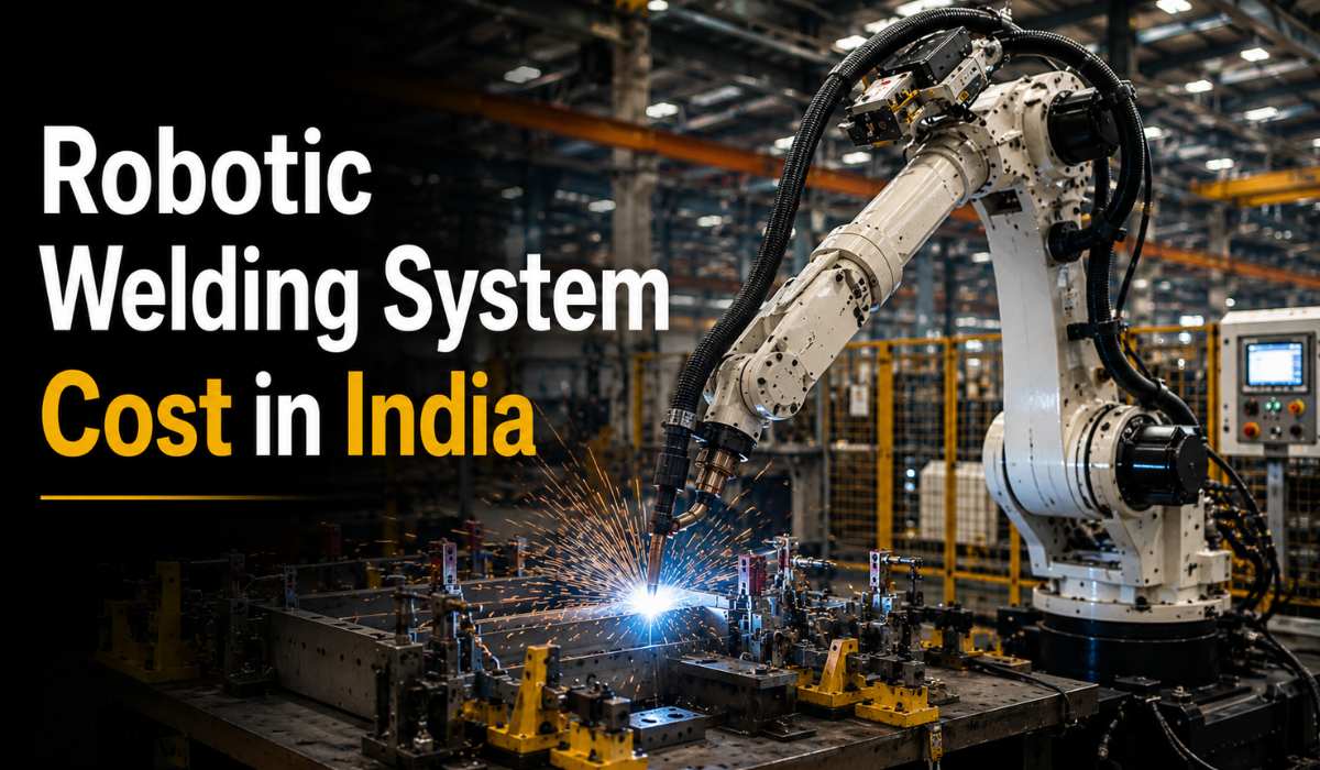 Robotic Welding System Cost in India Industrial robotic welding system in Indian manufacturing plant - Robotic Welding System Cost in India